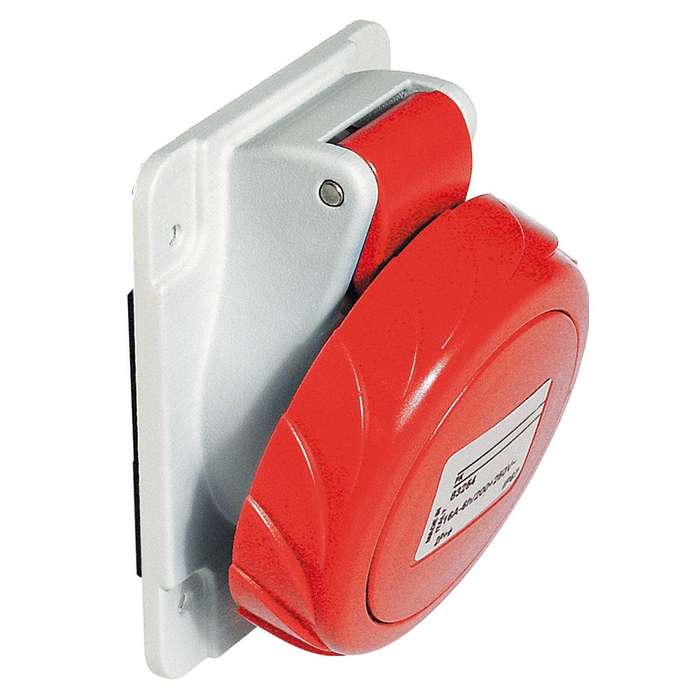 Schneider Pratika 5 Pin Industrial Panel Mounted Angled Socket Waterproof