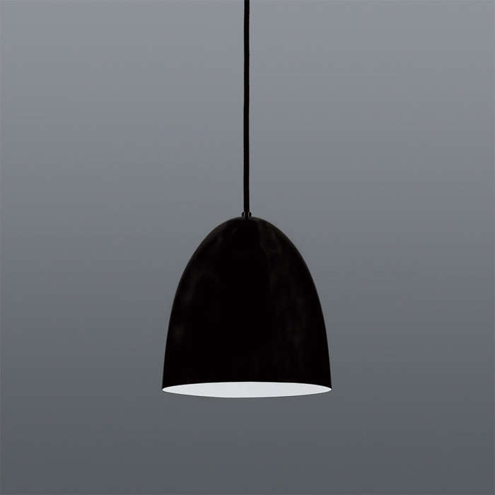 Spazio Hype Small Aluminium Dome 60W Pendant - Black
