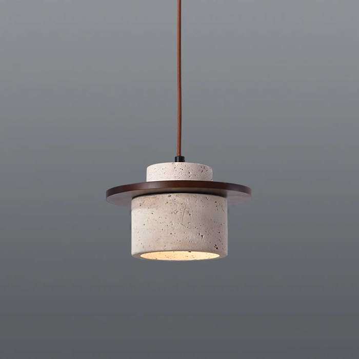 Spazio Seattle Pendant - Walnut & Travertine Marble