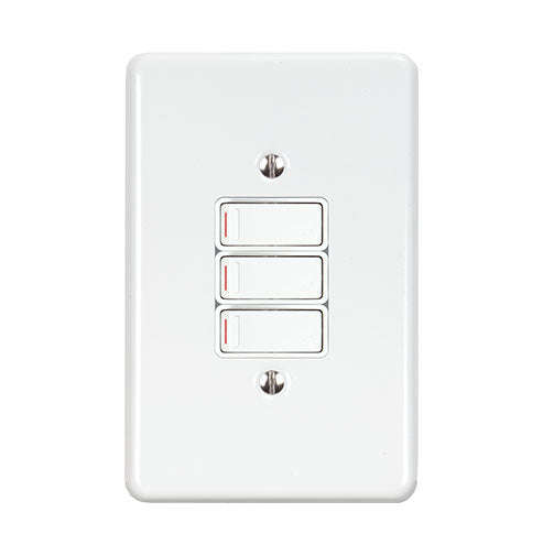 Lesco Steel 3 Lever 1-Way Light Switch 4 x 2