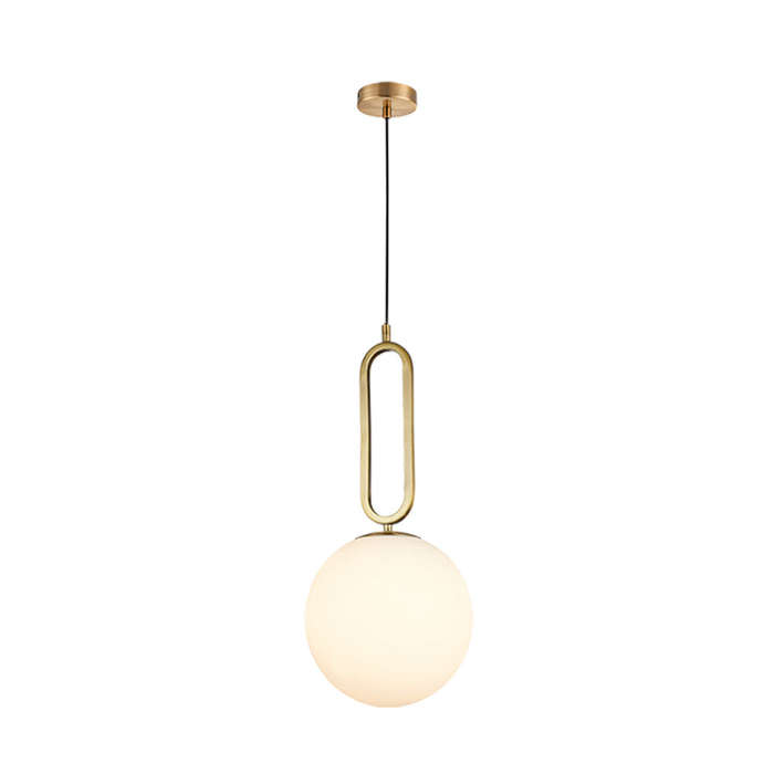 K. Light Croquet Large Glass Pendant - Antique Brass