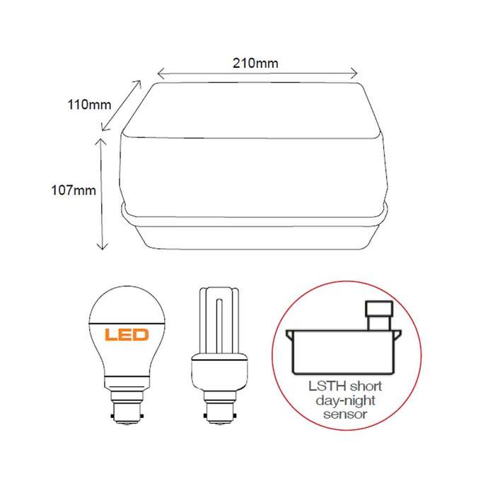 MATelec Rectangular Bulkhead with Day/Night Sunset Switch