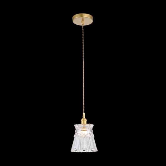 K. Light Vintage Cut Glass Pendant E14 40W - Satin Gold