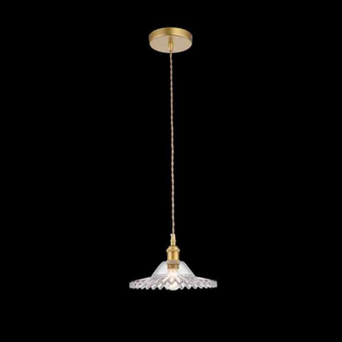 K. Light Vintage Cut Glass Pendant E14 40W - Satin Gold