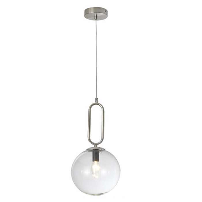 Bright Star Glass Ball Pendant E14 40W - Satin Chrome