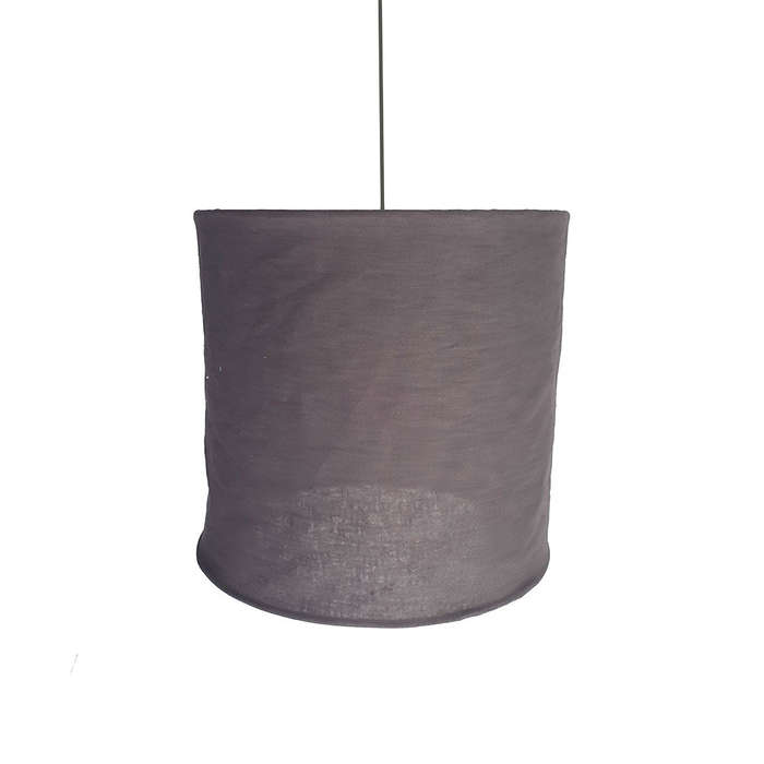 Wire World Collapsible Cylinder Linen Pendant - Rosey Brown