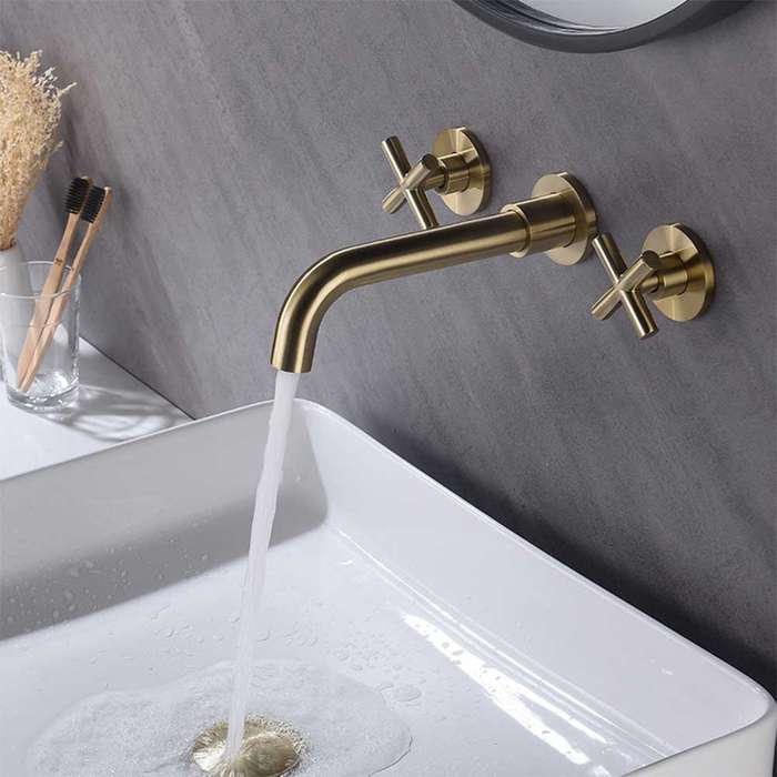 Trendy Taps Aurum Dual Handle Mixer - Brushed Gold