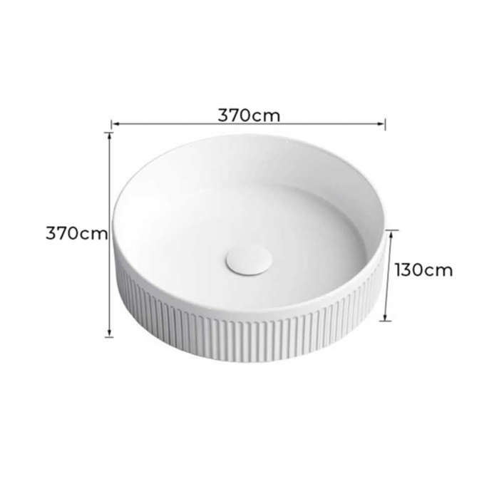 Trendy Taps Round Fluted Basin - White