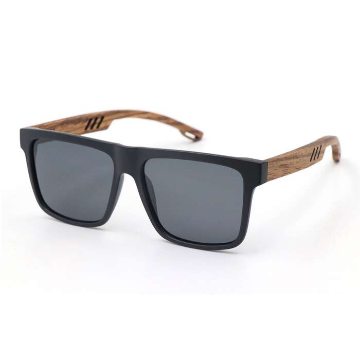 Unisex Bamboo Polarized Sunglasses Lunettes De Soleil - Color Frame With Bamboo