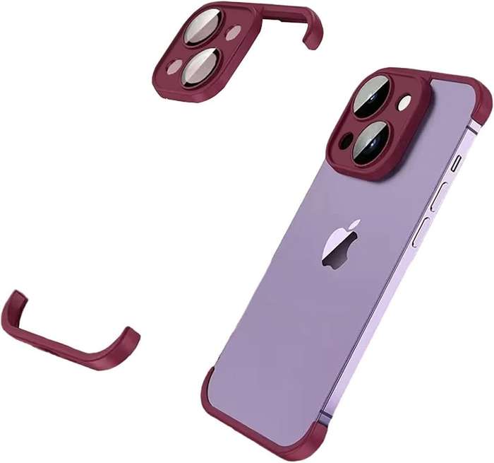 Frameless Fit Case with Camera Lens Protector For iPhone 14 Pro
