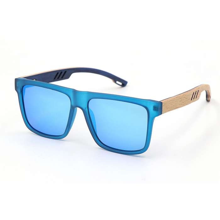 Unisex Bamboo Polarized Sunglasses Lunettes De Soleil - Color Frame With Bamboo