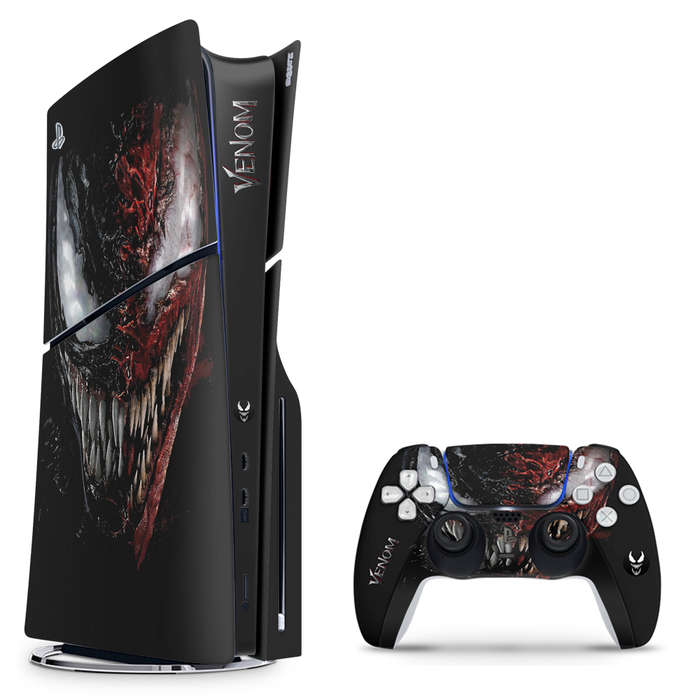SkinNit Decal Sticker Skin For PS5 Slim : Venom