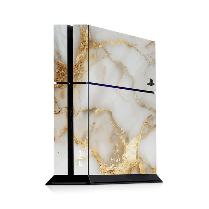 Decal Skin Sticker for PS4: White Gold Vein Marble