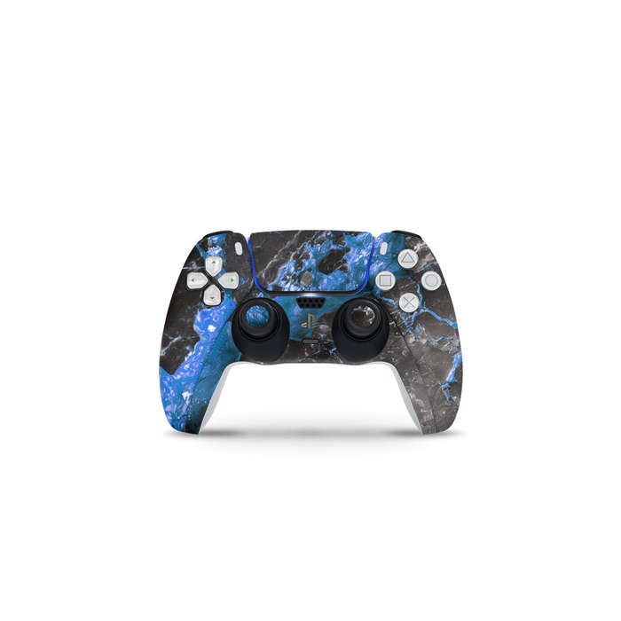 Decal Skin Sticker Compatible with PS5 Slim Digital (No Disk): Carbon Stone Blue