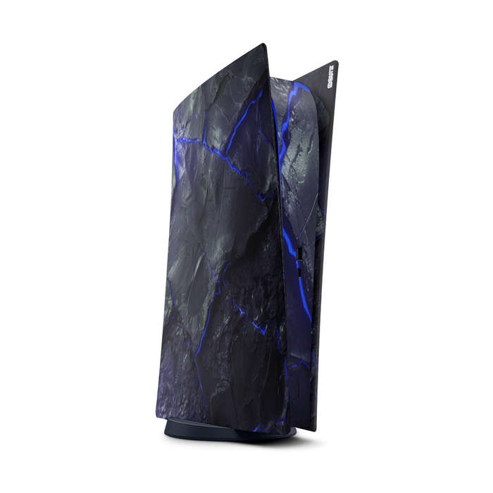 Decal Sticker Skin For PS5 Digital: Carbon Rock Glow Blue