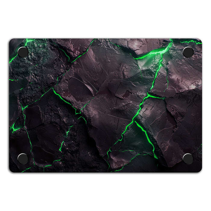 Apple MacBook Decal Skin Sticker: Carbon Rock Glow Green