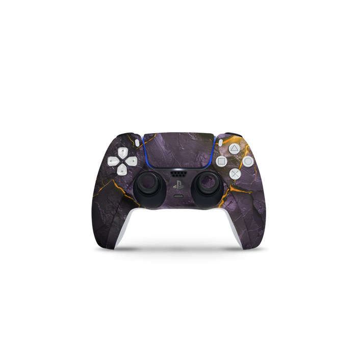 Decal Skin Sticker Compatible with PS5 Slim: Carbon Rock Glow Yellow