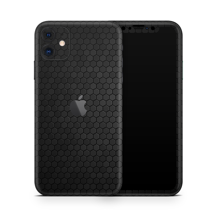 SkinNit Decal Sticker Skin Apple iPhone 11 Honeycomb Black (Decal Skin)