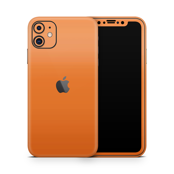SkinNit Decal Sticker Skin Apple iPhone 11 Matte Orange (Decal Skin)