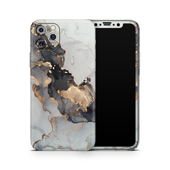 SkinNit Decal Sticker Skin Apple iPhone 11 Pro Marble White Gold (Decal Skin)