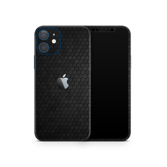 SkinNit Decal Sticker Skin Apple iPhone 12 Honeycomb Black (Decal Skin)