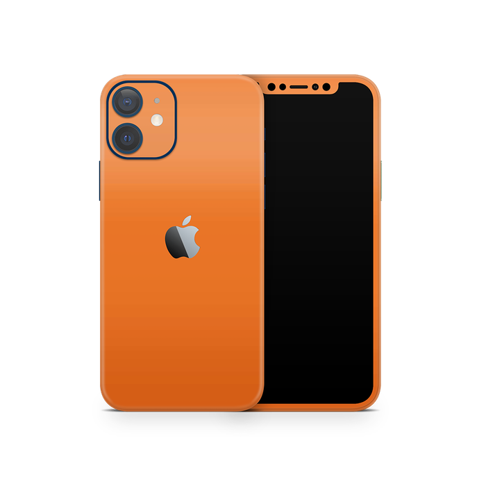 SkinNit Decal Sticker Skin Apple iPhone 12 Mini Matte Orange (Decal Skin)