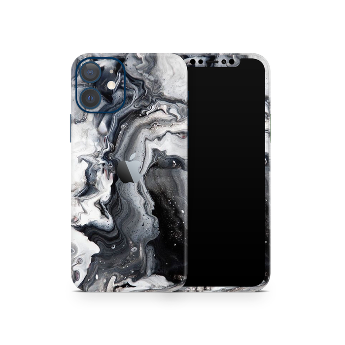 SkinNit Decal Sticker Skin Apple iPhone 12 Mini Marble White Desert (Decal Skin)