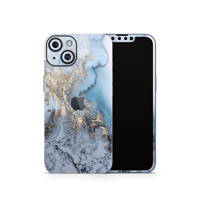 SkinNit Decal Sticker Skin Apple iPhone 14 Plus Marble Arctic Blue (Decal Skin)