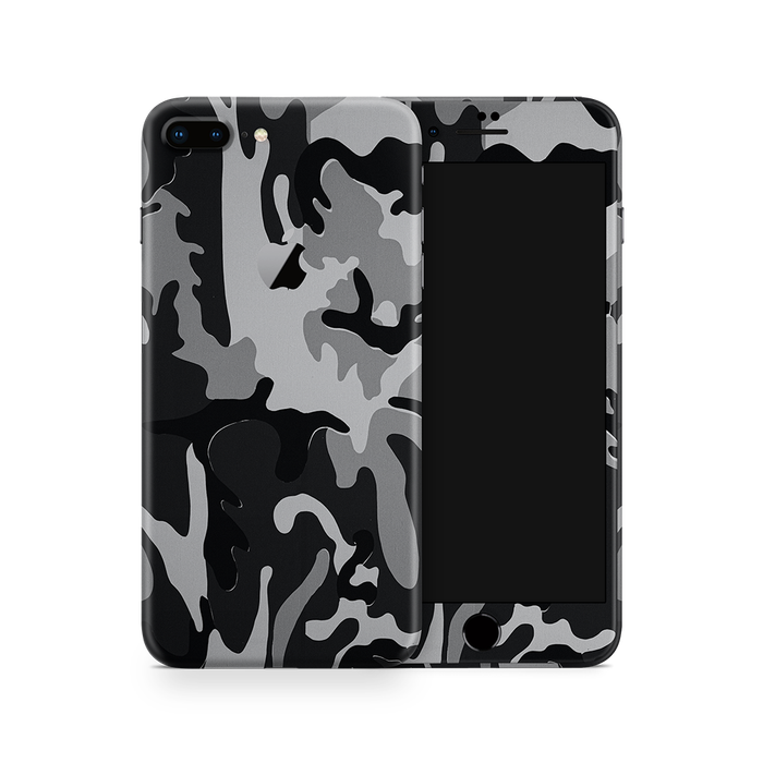 SkinNit Decal Sticker Skin Apple iPhone 8 Plus Camo Snow (Decal Skin)
