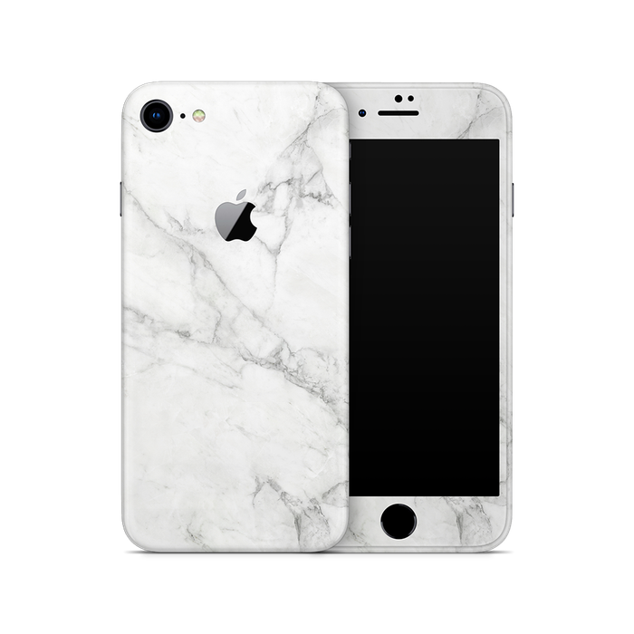 SkinNit Decal Sticker Skin Apple iPhone 8 Marble White (Decal Skin)