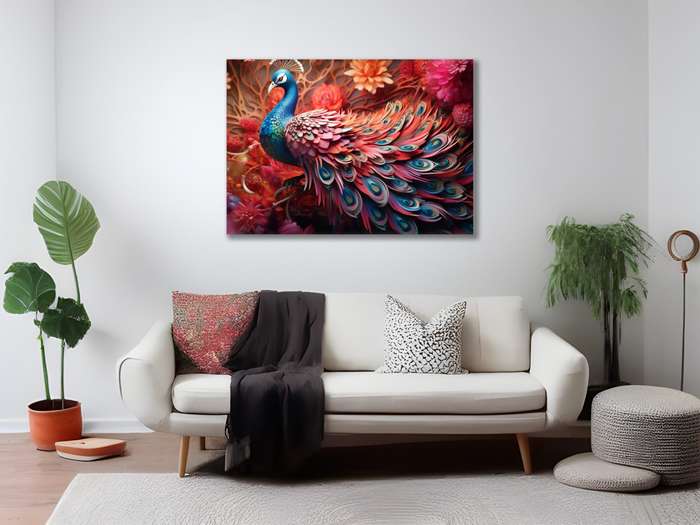 Canvas Wall Art: Stunning Peacock Wildlife Canvas Print