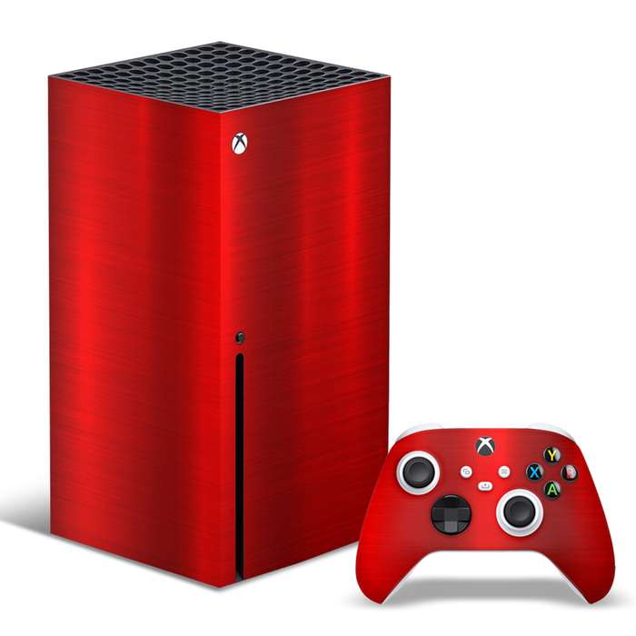 SkinNit Decal Sticker Skin For Xbox Series X: Chrome Red (Textured)