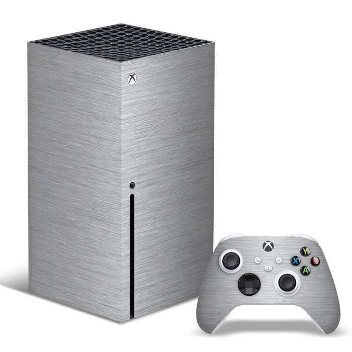 SkinNit Decal Sticker Skin For Xbox Series X: Brushed Steel (Textured)
