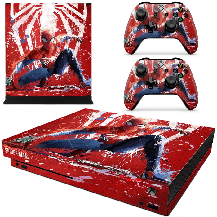 SkinNit Decal Sticker Skin For Xbox One X: Spider-Man