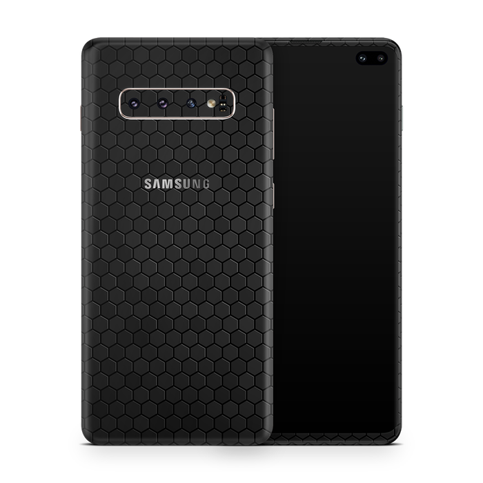 SkinNit Decal Sticker Skin Samsung Galaxy S10 Honeycomb Black (Decal Skin)