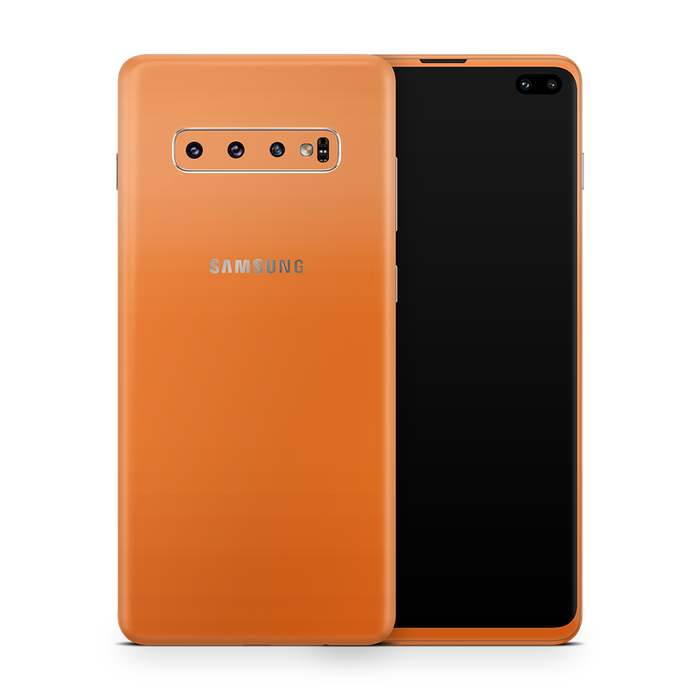 SkinNit Decal Sticker Skin Samsung Galaxy S10 Orange (Decal Skin)