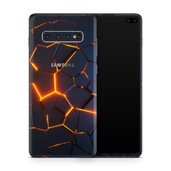 SkinNit Decal Sticker Skin Samsung Galaxy S10 Premium Lava (Decal Skin)