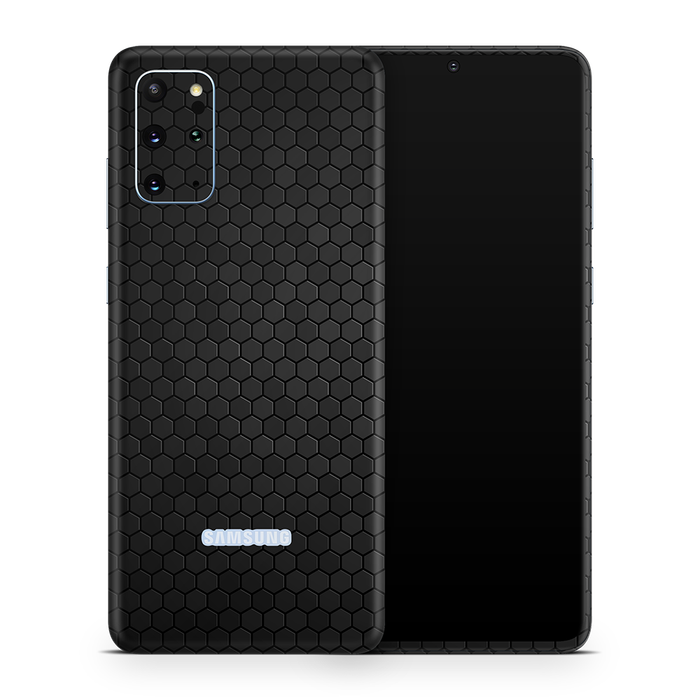 SkinNit Decal Sticker Skin Samsung Galaxy S20 Plus Honeycomb Black (Decal Skin)