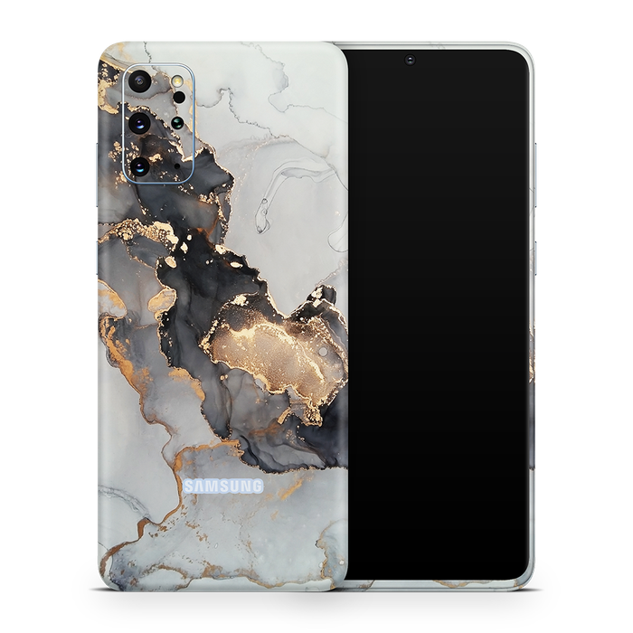 SkinNit Decal Sticker Skin Samsung Galaxy S20 Plus Marble White Gold (Decal Skin)