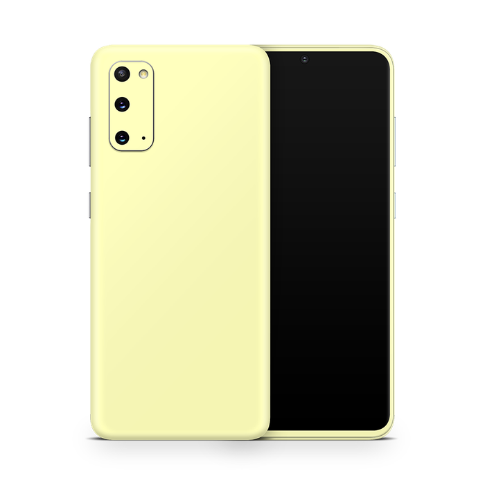 SkinNit Decal Sticker Skin Samsung Galaxy S20 Pastel Yellow (Decal Skin)