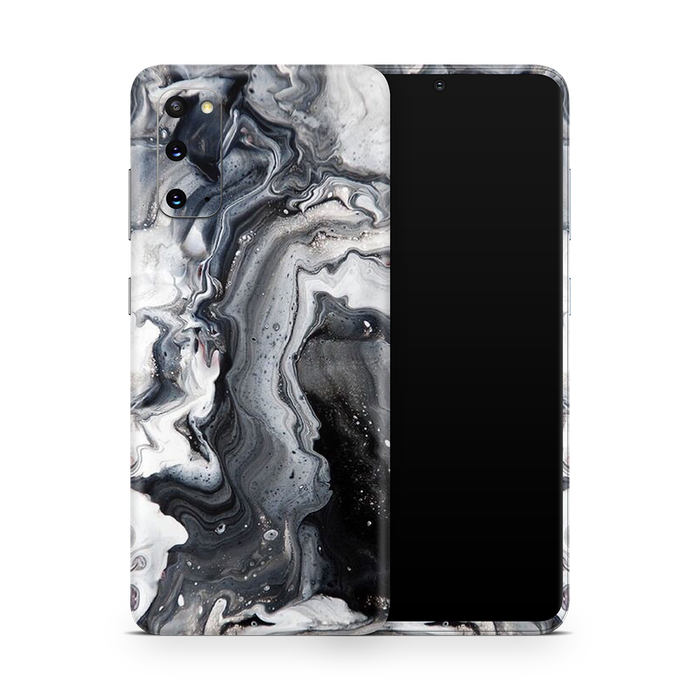 SkinNit Decal Sticker Skin Samsung Galaxy S20 Marble White Desert (Decal Skin)
