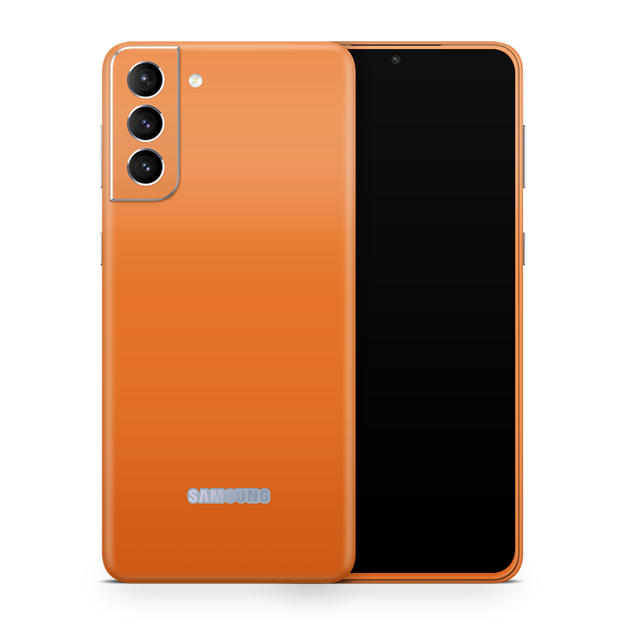 SkinNit Decal Sticker Skin Samsung Galaxy S21 Plus Orange (Decal Skin)