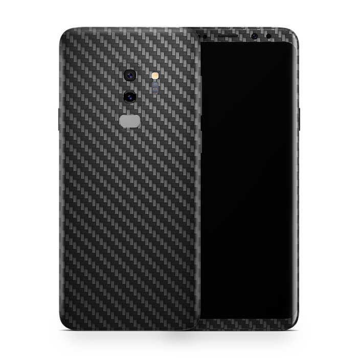 SkinNit Decal Sticker Skin Samsung Galaxy S9 Plus Carbon Fiber Black (Decal Skin)