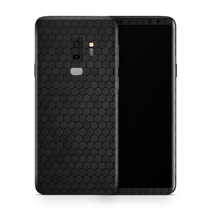 SkinNit Decal Sticker Skin Samsung Galaxy S9 Plus Honeycomb Black (Decal Skin)