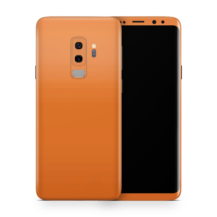 SkinNit Decal Sticker Skin Samsung Galaxy S9 Plus Orange (Decal Skin)