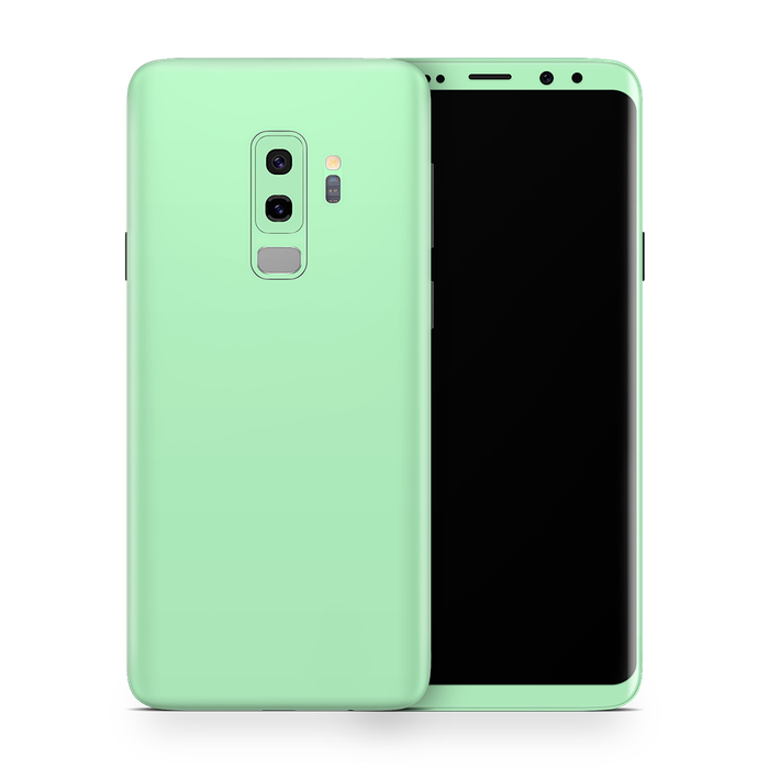 SkinNit Decal Sticker Skin Samsung Galaxy S9 Plus Pastel Green (Decal Skin)