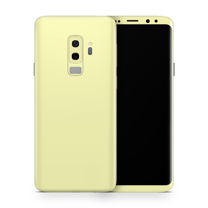 SkinNit Decal Sticker Skin Samsung Galaxy S9 Plus Pastel Yellow (Decal Skin)