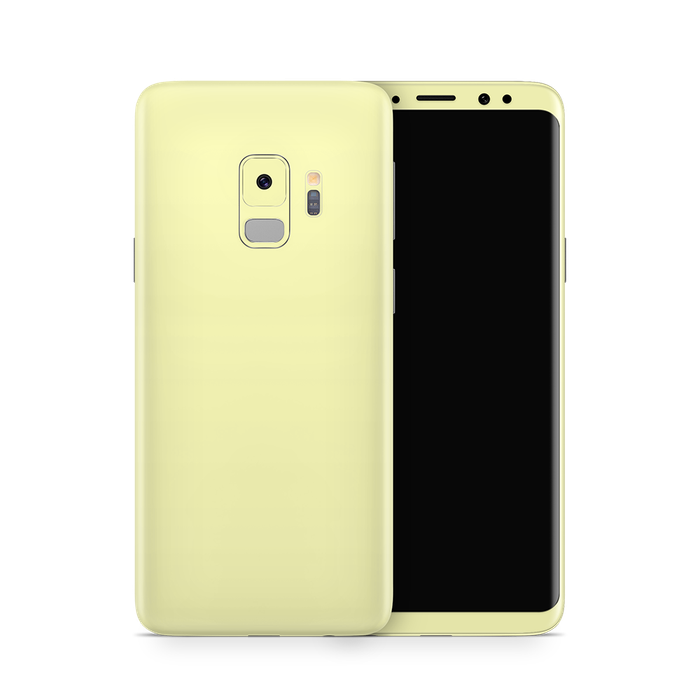 SkinNit Decal Sticker Skin Samsung Galaxy S9 Pastel Yellow (Decal Skin)