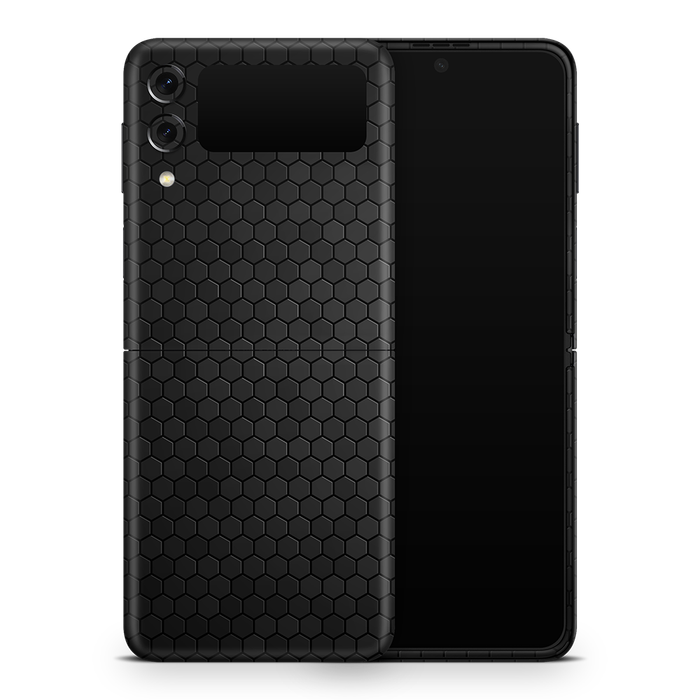 SkinNit Decal Sticker Skin Samsung Galaxy Z Flip 3 Honeycomb Black (Decal Skin)