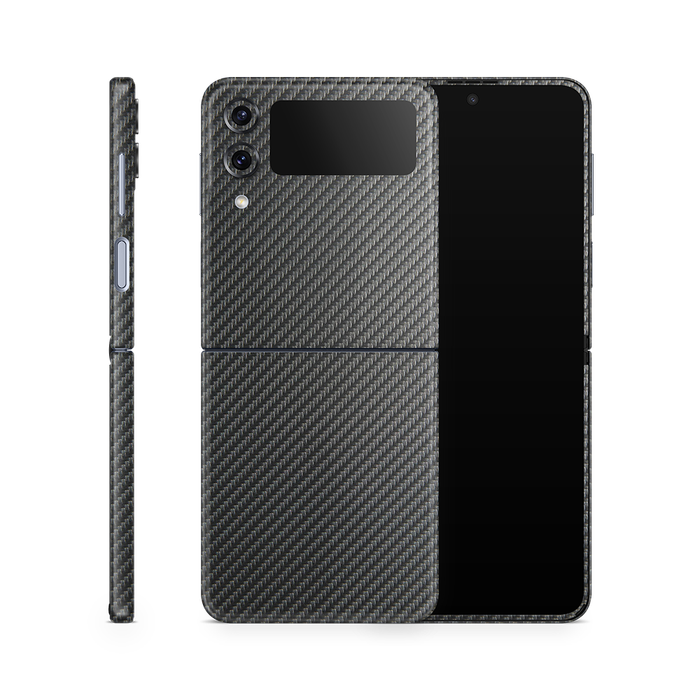 SkinNit Decal Sticker Skin Samsung Galaxy Z Flip 4 Carbon Fiber Anthracite (Decal Skin)